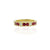 14K Yellow Gold Bead Set Ruby and Diamond Band Ring