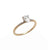 14K Y/G Oval Diamond Ring with Delicate Diamond Accent Detail