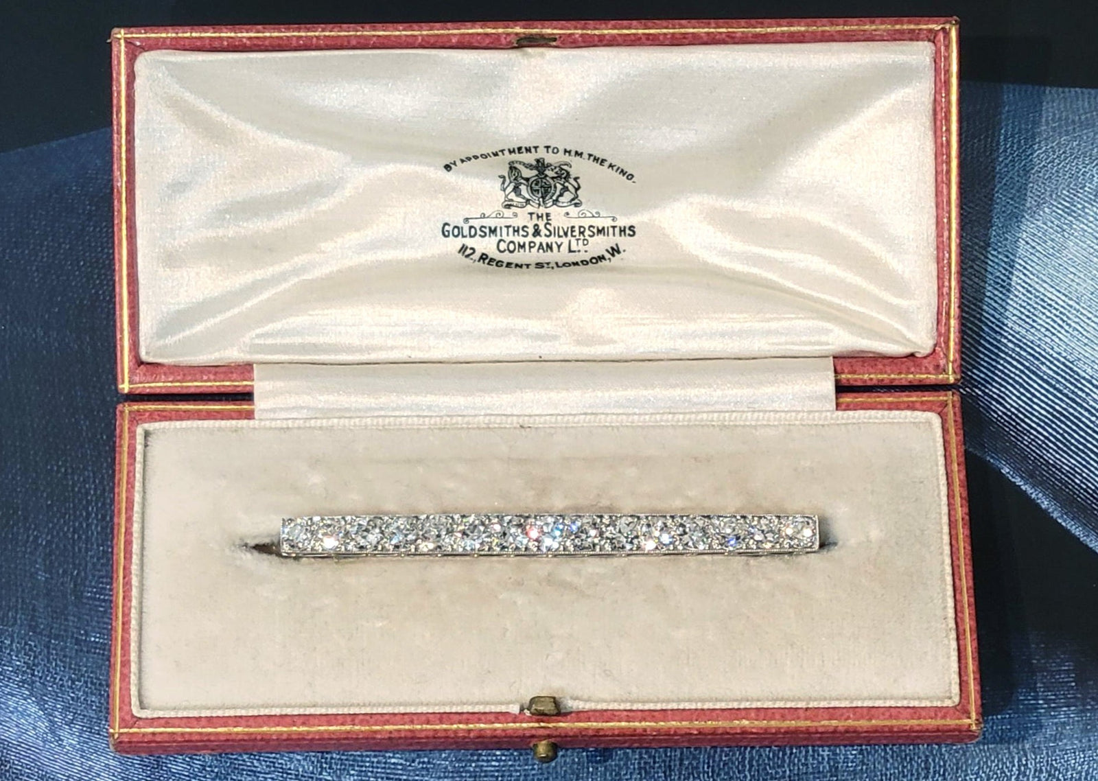 18K W/G Antique Diamond Pin Circa 1930's