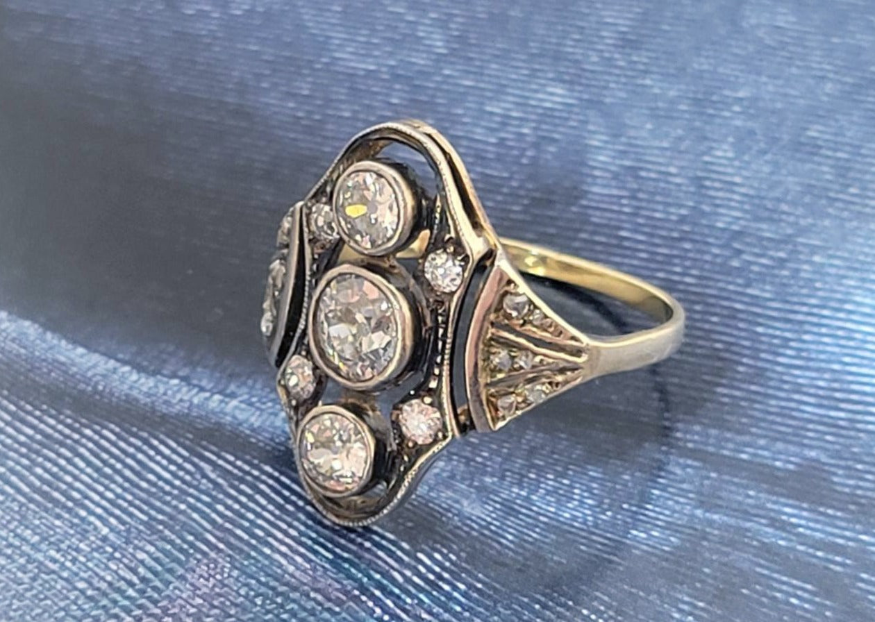 14K White and Yellow Gold Antique Ring