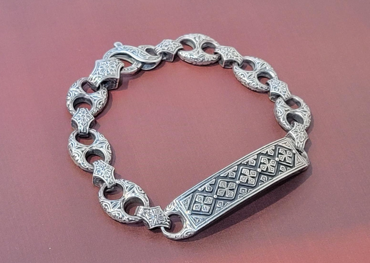 "Gerochristo" Sterling Silver ID Style Bracelet