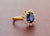 14K RG Halo Sapphire and Diamond Ring