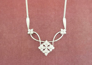 14K W/G Diamond Necklace with a length of 19 Inches