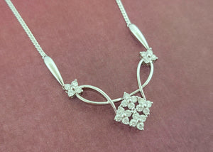 14K W/G Diamond Necklace with a length of 19 Inches