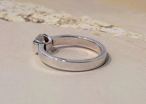 14K W/G Semi Bezel Set Diamond Solitaire Ring