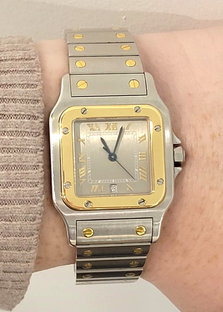 S/S and 18K Y/G Cartier Santos Reference 1566