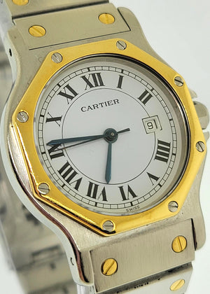S/S and 18K Y/G Cartier Santos Reference 2966