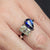 14K W/G Moi et Toi Sapphire and Lab Grown Diamond Ring