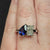 14K W/G Moi et Toi Sapphire and Lab Grown Diamond Ring