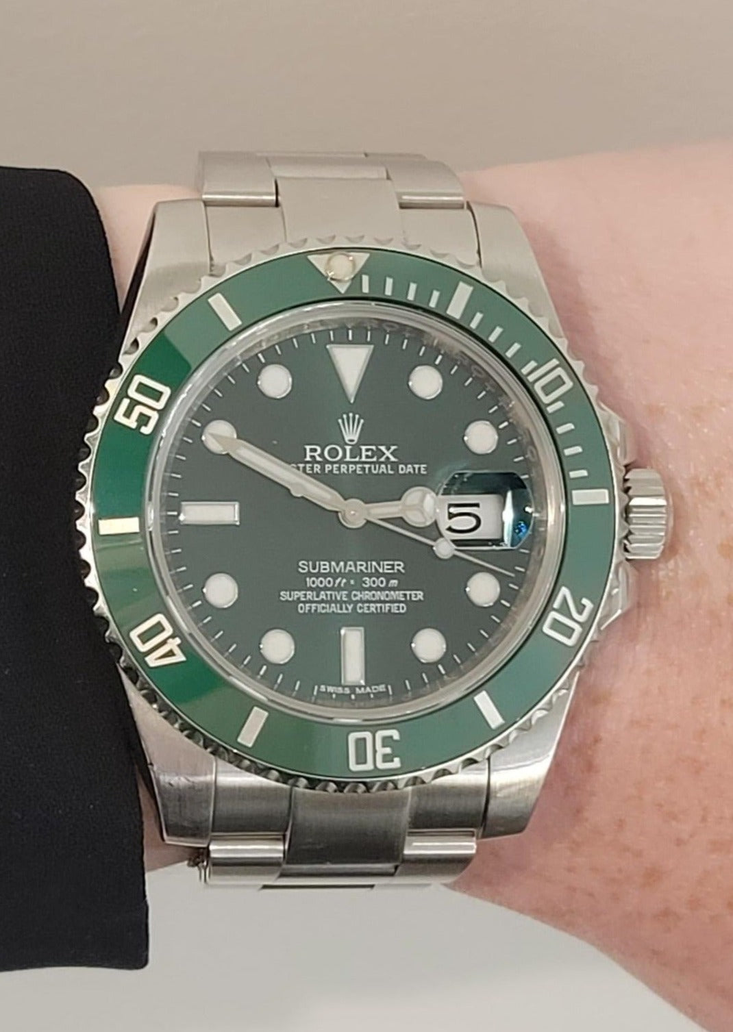 S S Rolex Submariner Hulk Reference 116610LV Year 2016