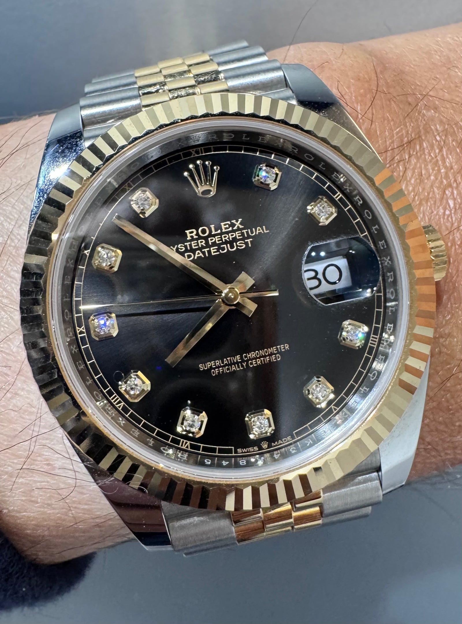 Rolex Datejust 18k/stainless steel, diamond dial