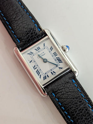 Cartier Tank Paris Quartz Wristwatch 925 Silver with Rhodium (Small Size)