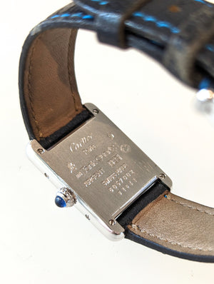Cartier Tank Paris Quartz Wristwatch 925 Silver with Rhodium (Small Size)