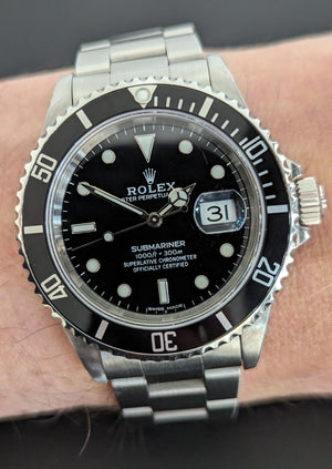 S/S Rolex Submariner Black Dial Reference 16610 Circa 1998