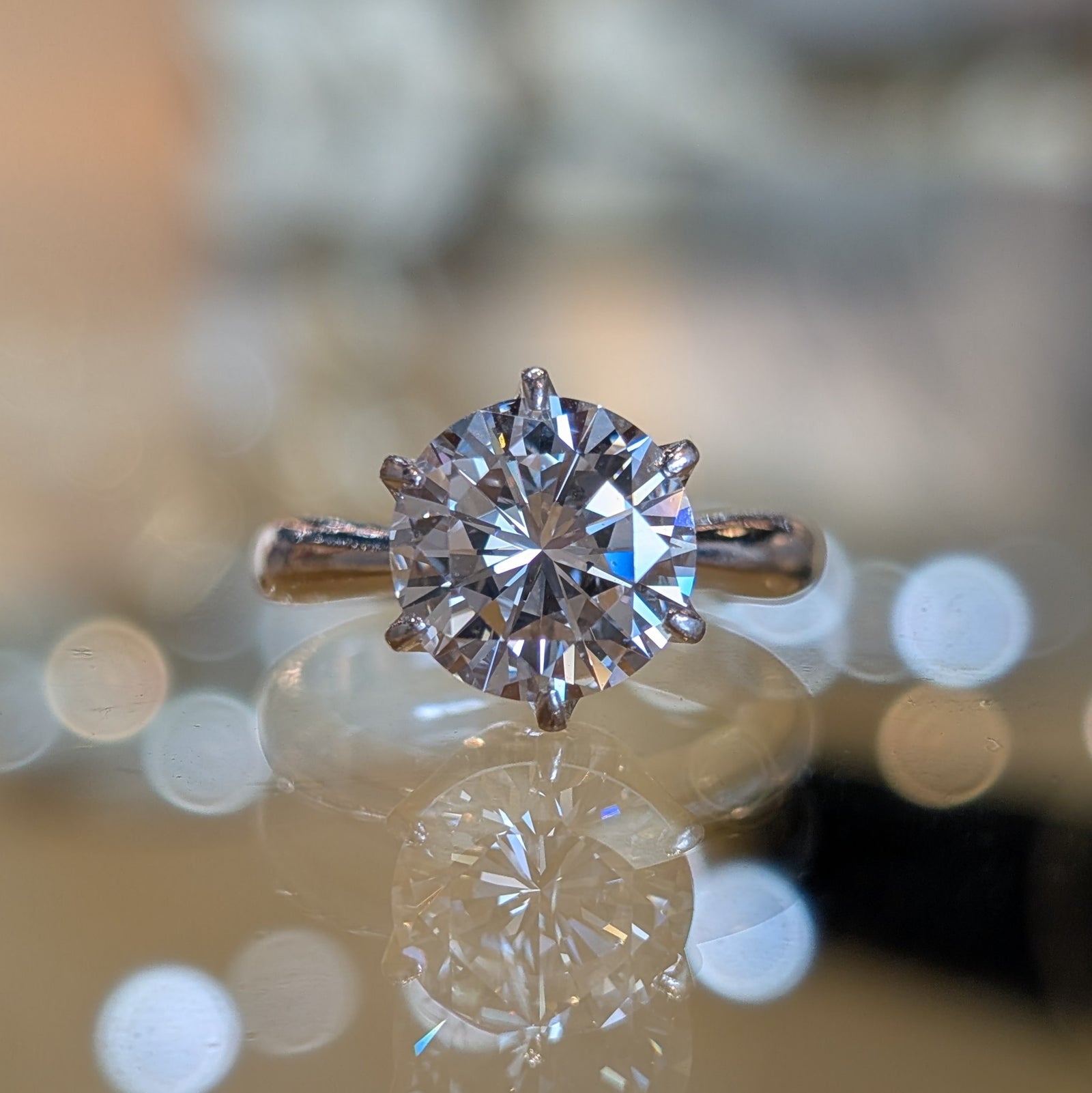 Stunning Natural RBC Diamond Ring 3.14cts - Platinum Setting