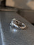 18k White Gold Vintage Natural 3-Diamond Engagement Ring