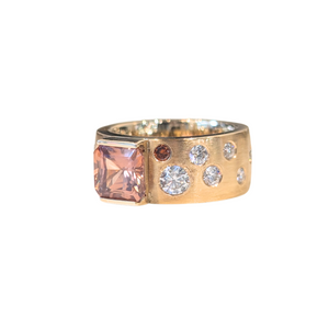 14k Y/G Brown Zircon & Diamond Statement Galaxy Ring