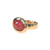 14k Yellow Gold Bezel-Set Coral Ring