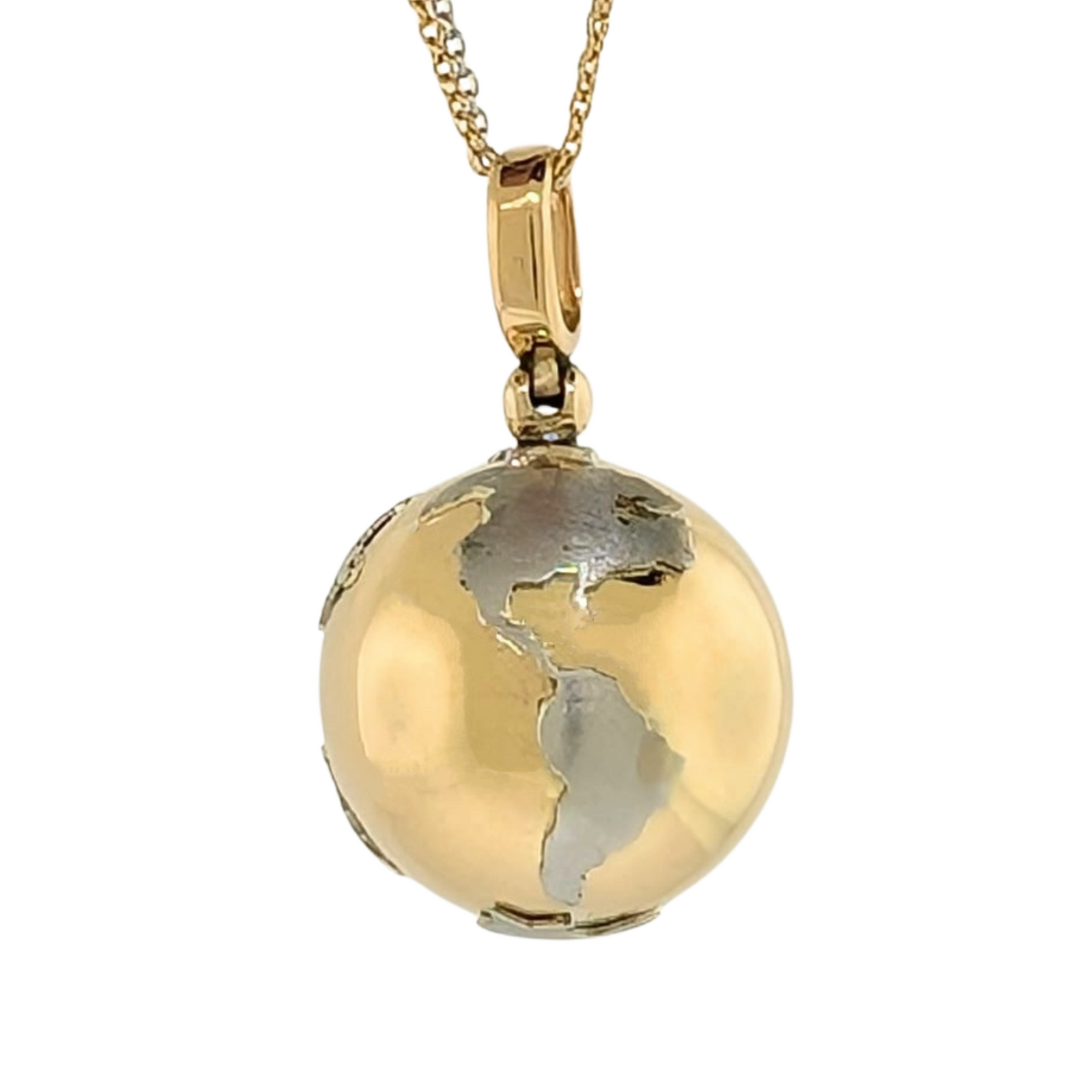 18k & Platinum 'The Globe" Handmade Pendant