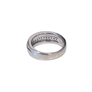 14k White Gold Natural Diamond Wideband Ring