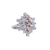 18k White Gold Pink Sapphire & Diamond Snowflake Dinner Ring