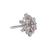 18k White Gold Pink Sapphire & Diamond Snowflake Dinner Ring