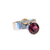 14k White & Yellow Gold Rhodolite Garnet & Diamond Bubble Ring