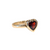 14k Yellow Gold Heart Shape Garnet Ring