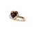 14k Yellow Gold Heart Shape Garnet Ring