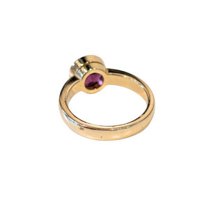 14k Yellow Gold Rhodolite Garnet Bezel Ring