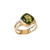 18k Y/G Bezel Set Peridot Double-Shank Ring