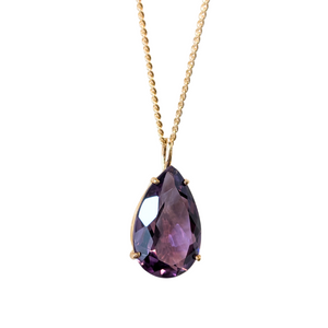 14k Yellow Gold Pear-Shape Amethyst Pendant