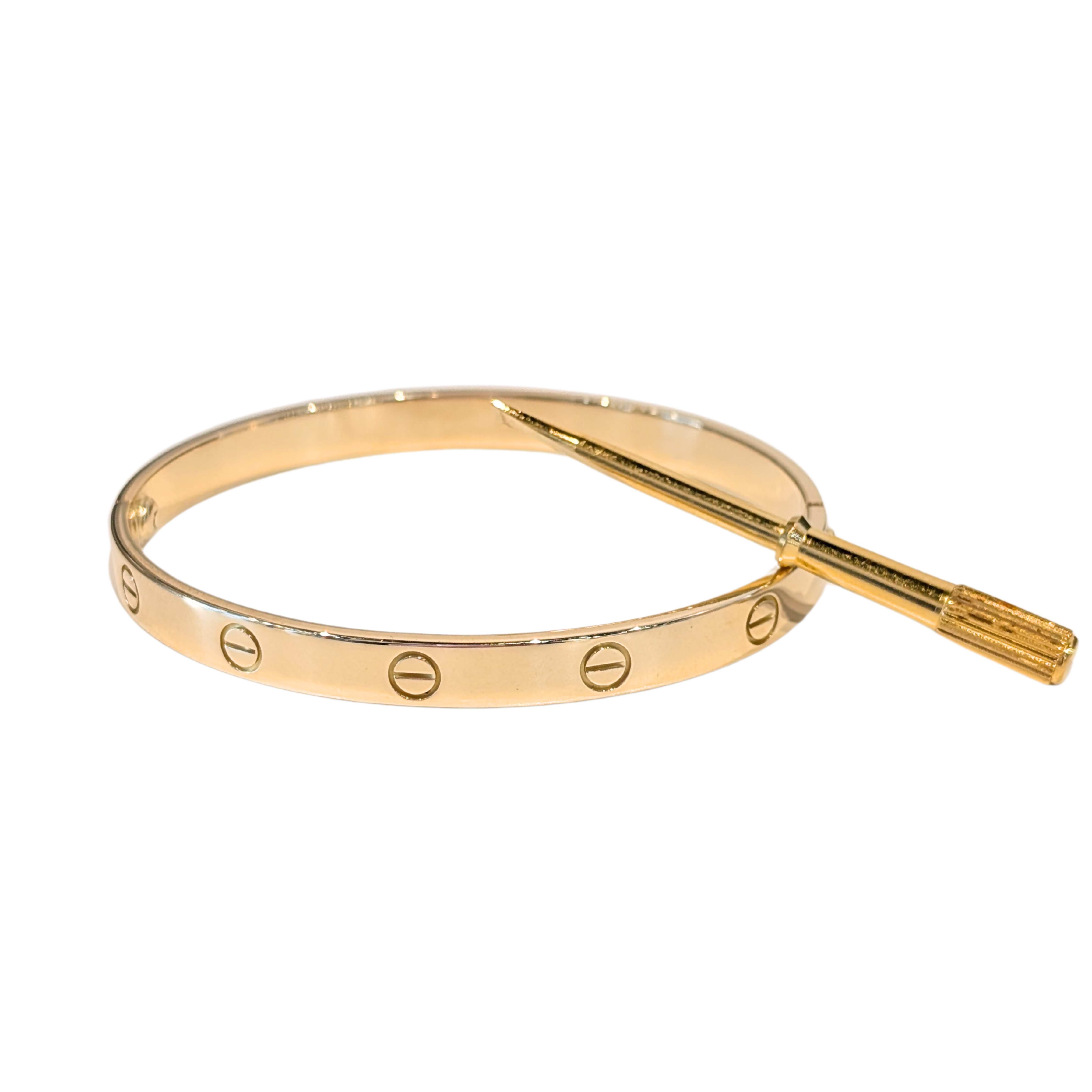 18k Yellow Gold Authentic Cartier Love Bangle, Screwdriver
