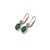 14k Yellow Gold Emerald and Diamond Leverback Earrings