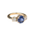 14k Yellow Gold Blue Sapphire & Diamond Trinity Ring