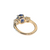 14k Yellow Gold Blue Sapphire & Diamond Trinity Ring