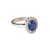 14k White Gold Blue Sapphire & Diamond Halo Ring