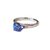 Platinum Blue Sapphire Cushion Solitaire Ring