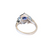 14k White Gold Cornflower Blue Fancy Halo Ring