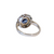 14k White Gold Flower Halo Sapphire & Diamond Ring