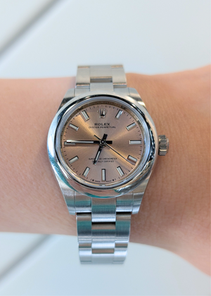 Rolex Ladies Blush-Dial Oyster Perpetual Watch