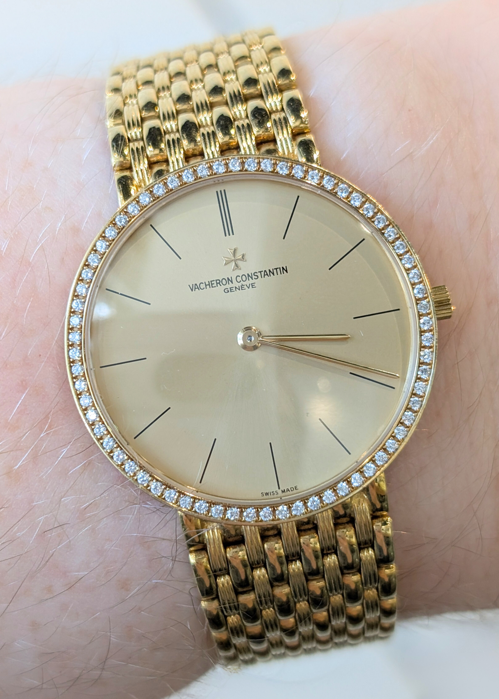 Vacheron Constantine 18k Yellow Gold w/ Diamond Bezel Watch