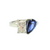 14K W/G Moi et Toi Sapphire and Lab Grown Diamond Ring