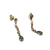 14k Yellow Gold Emerald & Diamond Dangle Earrings