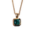 18k Yellow Gold Cushion Cut Emerald Bezel Pendant