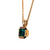 18k Yellow Gold Cushion Cut Emerald Bezel Pendant