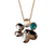 14k Yellow Gold Emerald Paw Print Pendant