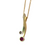 18k White & Yellow Gold Ruby & Diamond Bezel Set Pendant