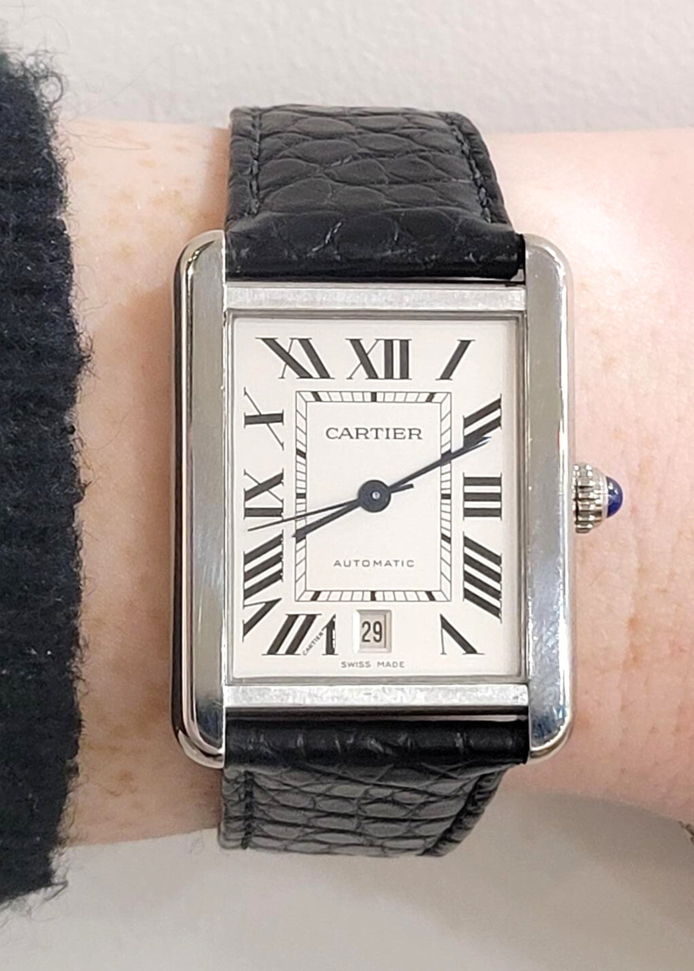 S S Cartier Tank Automatic Extra Large Size 31x40mm Francis Jewellers