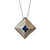 Platinum & 18k White Gold Blue Sapphire Pyramid Pendant